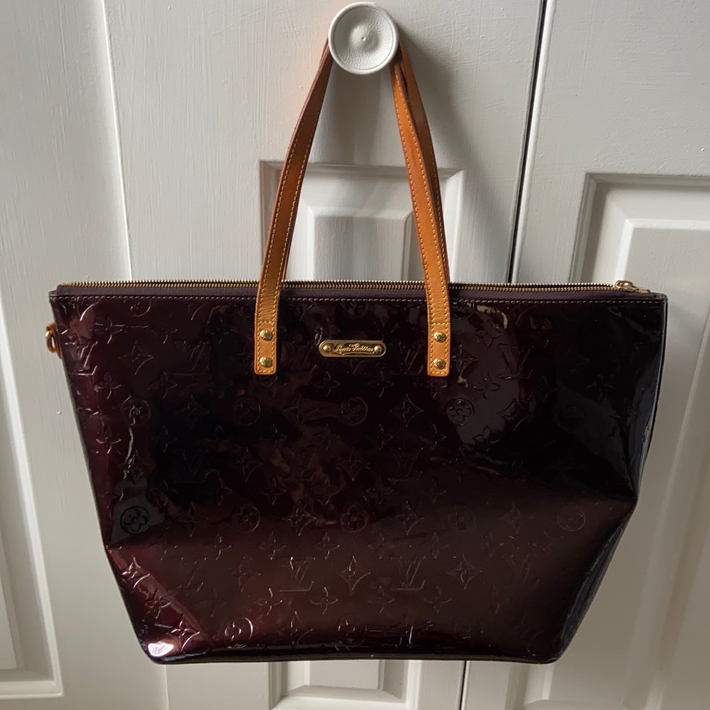 Louis Vuitton patent leather monogram handbag